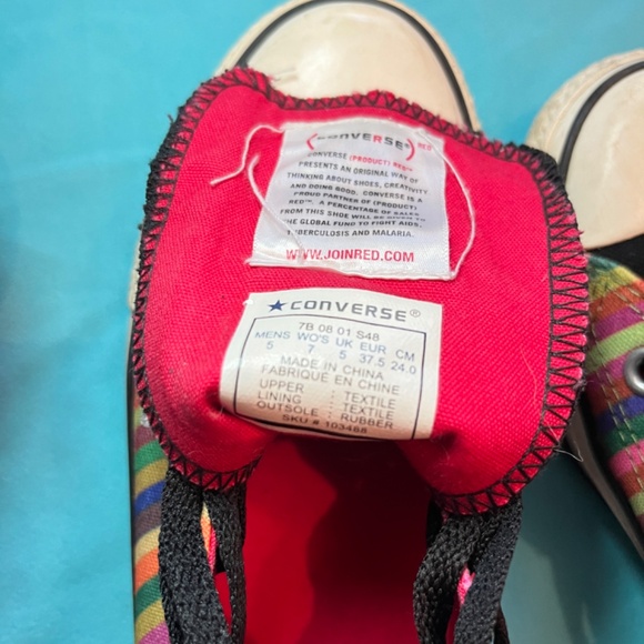 🌈 W7 Multi-color Converse hi-top (RED) Scott Pratt - Picture 5 of 12